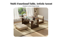 Traditional Chinese design Foldable Leg Low Desk Space-Saving Foldable Lap Tray Multi-Purpose Floor Table Multipurpose for Apartment Dwellers, Remote Workers, Bay opening, Bedroom, Living Room, Home Office