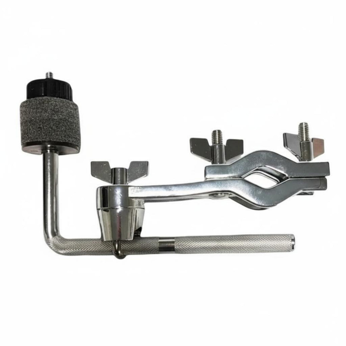 Adjustable Cymbal Extension Clamp Sturdy Cymbal Clamp Arm Chrome Finish Drum Rack Mount Arm 360-Degree Tilter for Drummers
