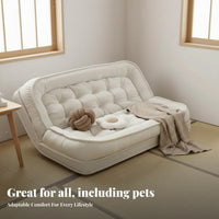 Full Body Support Oversized Convertible Lounger Multi-Functional Design Human-Sized Pet Bed Thickly Padded Floor Sofa Soft Upholstery for Students, Apartment Dwellers, Readers, Bedroom, Living Room, Reading Nook, Home Office