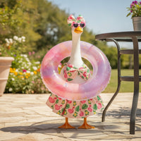 Lawn Goose Decoration Outfit Tropical Goose Dress with Swim Circle Bright