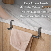 Bathroom Towel Rail and Kitchen Single Bar for Homeowners, Wall Mounted or Under Cabinet Stainless Steel Design