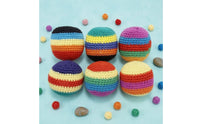 6 Pieces Crochet Hacky Sack Colorful Hacky Sack Crocheted Footbag Soft Juggling Footbag Textured for Beginners, Hand Tossing
