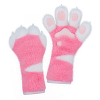 Feline Paw Gloves Soft Shaggy Paw Mitts Gloves Warm for Adults
