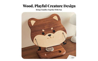 Sturdy Cartoon Dog Bookrest Multi-Purpose Adjustable Bookstand with Page Holders Book Stand Portable for Office Workers, Musicians, School, Desktop, Desk, Library