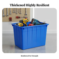 With casters Large Wheeled Plastic container Thickened Design Wheeled Storage Tote sturdyDuty Turnover Box Stackable for Warehouse personnel, Logistics Personnel, Workshop, Moving, Garage, Basement
