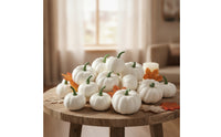 12 Pieces artificial pumpkins Autumnal Pumpkins Indoor and Outdoor Fake Pumpkin for Party Planners, Halloween, Table Centerpiece