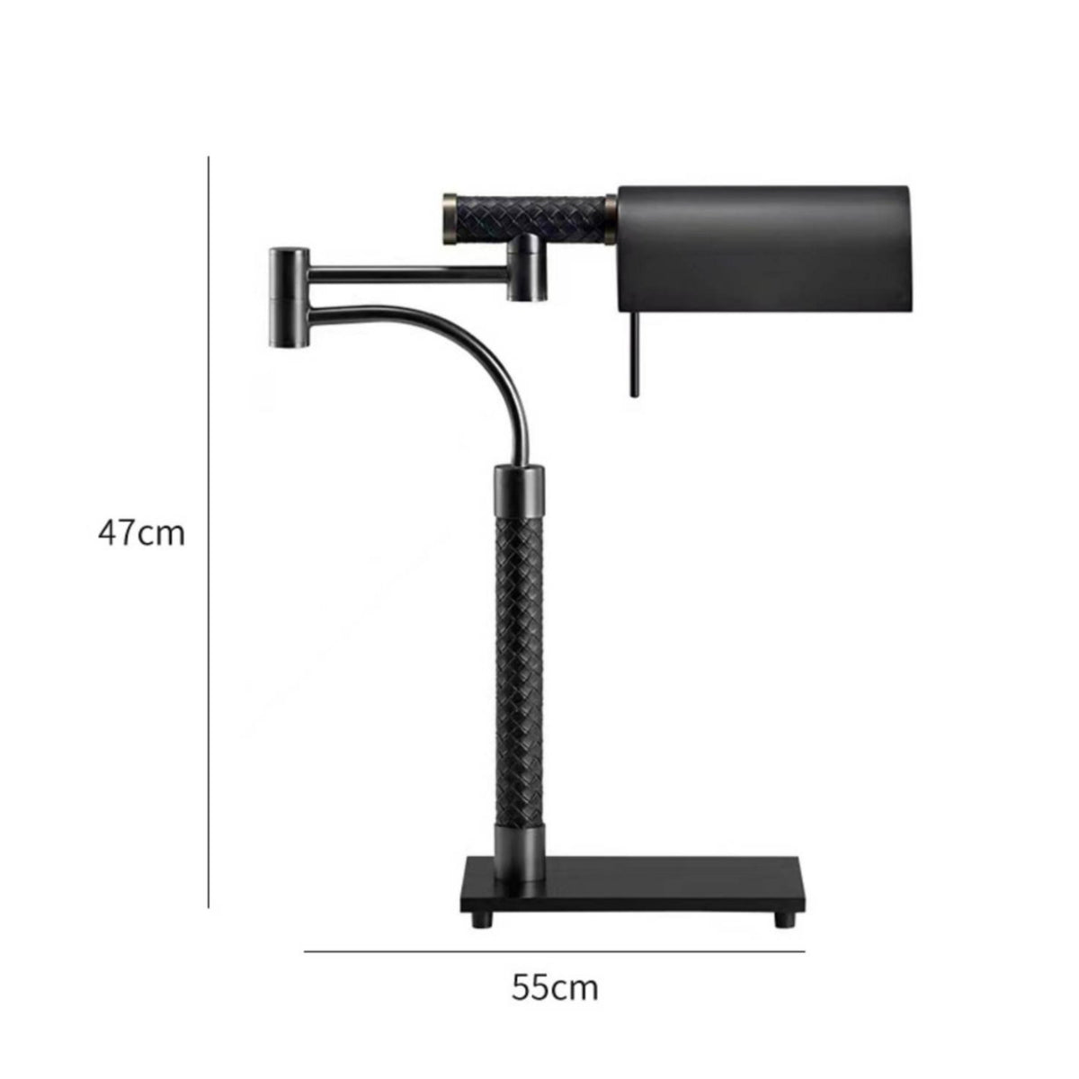 Nordic Design Industrial Swing Arm Table Lamp Minimalist Leather Accent Reading Lamp for Office, Study Room, Bedroom