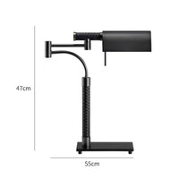 Nordic Design Industrial Swing Arm Table Lamp Minimalist Leather Accent Reading Lamp for Office, Study Room, Bedroom