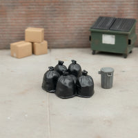 5 Pieces Realistic Model Garbage Bags Detailed Miniature Trash Bag Model for City Scenes