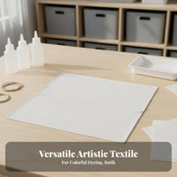 White Handkerchief Pre-Cut Blank Pattern Dyeing Cloth Soft and Breathable Blank Pattern Dyeing Material for Crafters, Artists, Art Class