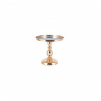 Wrought Iron Gold Pedestal Cake Stand Multi-Purpose Metal Dessert Display Tray Elegant Design Afternoon Tea Snack Stand Stable Base for Wedding, Hotel, Buffet