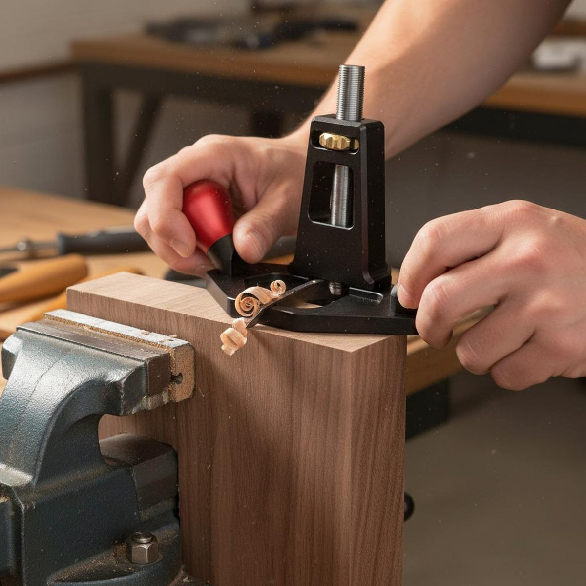 Ergonomic Wooden Handles Router Plane Precision Cutting Wood Router Plane Adjustable Depth High Speed Steel Blade for Woodworkers, Carpenters, Furniture Making, Workshop