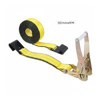 Abrasion Resistant Ratchet Tie down Strap Easy Release 2 Inch Flat Hook Strap for Truck Drivers, Warehouse Workers, Flatbed Trailers, Moving