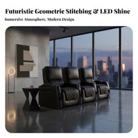 3-Seater Power Recliner Sofa High support Support Theater Seating Adjustable Recline Living Room Furniture for Movie Lovers, Apartment Dwellers