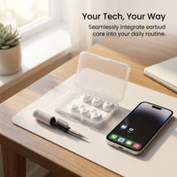 Multi-Function Cleaning Pen for with Ear Tips Storage Case, Travel Cleaning Kit for Bluetooth Earbuds, Phone Cleaning Tool for Earbud Users