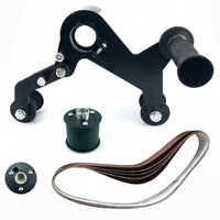 Stainless Steel Tube Sander Metal Finishing Angle Belt Sander Attachment Multiple Grit Sizes Grinding Belt Head for Metalworking, Workshop