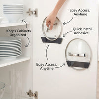Kitchen wall cabinets pantry lid rack and pot organizer, mounted storage space saving
