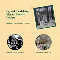 Crystal Candle Holder, Modern Glass Candlestick Centerpiece