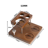 Wooden Puck Press Stand Rectangular Tamping Station Espresso Tool Holder Solid Wood Metal Tamping Base Stand