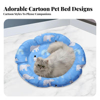 Cooling Pet Mat No Refrigeration Required Flower-Shaped Cooling Lounger Reusable Easy to Clean for Felines, Summer, Kennel