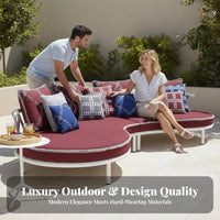 Sectional Lounge Set Waterresistant Sofa and Armchair Conversation Set Water-Resistant Patio Seating for Families, Homeowners, Terrace, Balcony, Backyard