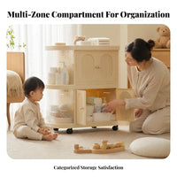 Large Capacity Foldable Two-Tier Nursery Cabinet Folding Baby Cabinet
