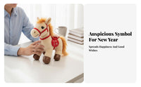 Traditional Horse Year Symbol Toy Great Gift Soft Horse Toy Good Fortune Symbol Stuffed Small Horse Doll for Children, Adults, Birthday Parties