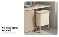 Minimalist Design High-Foot Trash Can Long-Lasting Push-Accessible Waste Bin Space-Saving Nordic Design Trash Bin Easy to Clean for Kitchen, Bathroom, Living Room, Office