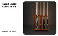 Walnut Finish Billiard Cue Rack for Game Room
