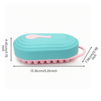Handheld Scalp Massage Comb with Loop Handle Easy-Grip Silicone Scalp Massager 2 in 1 Compact for Shower