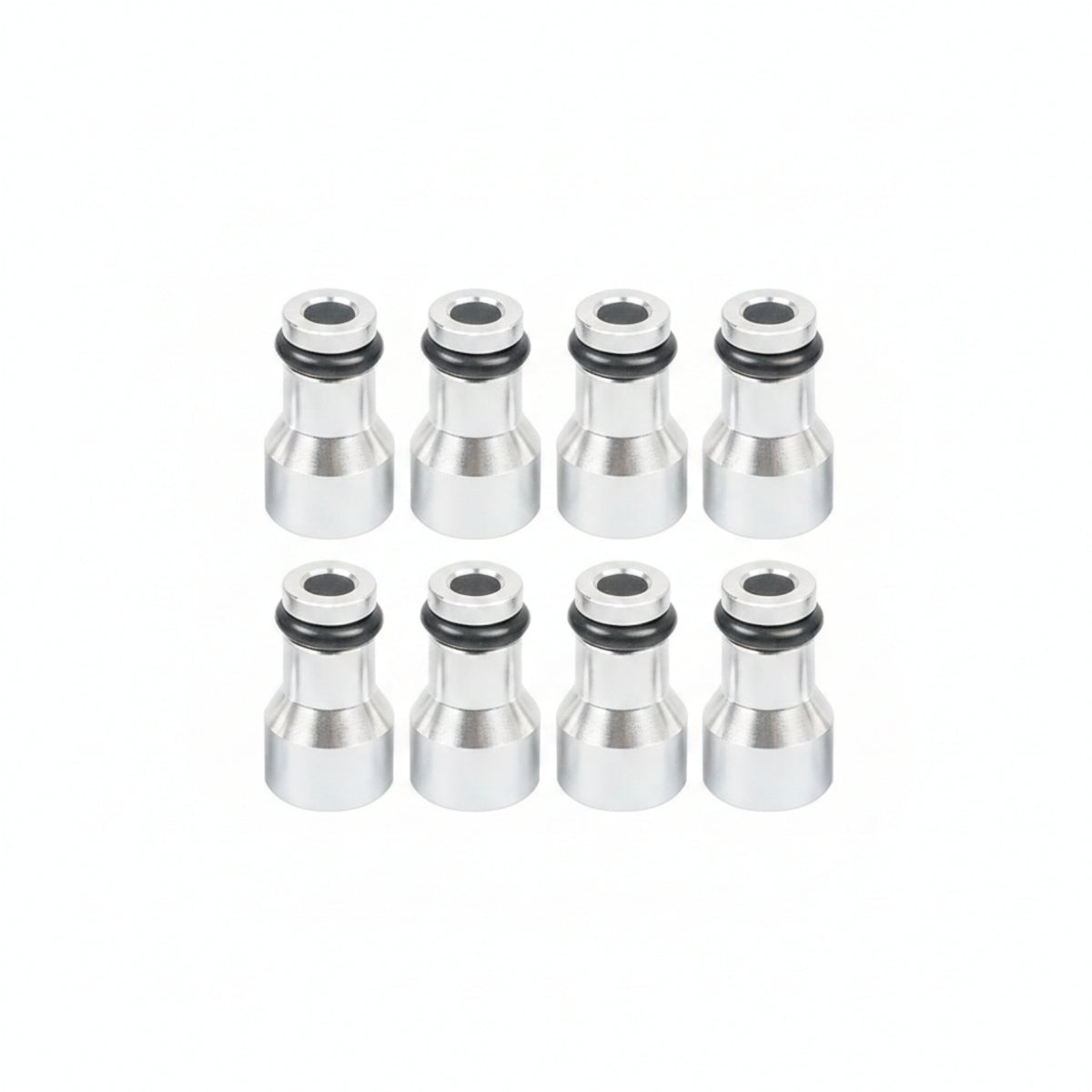 8 Pieces Aluminum Injector Height Spacer Stepped LS Injector Spacer Machined Cylindrical for Mechanics, Car Enthusiasts, LS1 to LS6 Conversions, Engine Swaps