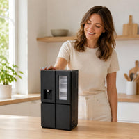 Black Dollhouse Refrigerator Clear Door Panel Miniature Refrigerator Water Dispenser Dollhouse Kitchen Decoration Matte Finish
