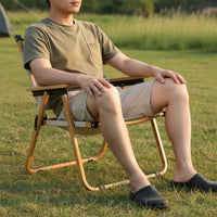 Slip-Resistant Lightweight Aluminum Camping Chair Breathable Material Portable Fishing Chair