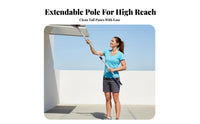Sturdy Alloy Pole Solar Panel Cleaning Brush Adjustable Length Awning Cleaning Tool Multi-Purpose Extendable Wash Mop Soft Bristles for Professional Cleaners, Property Managers, Boat Owners, Awnings, Roofs, High Glass Surfaces, Outdoor