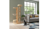 Wooden Feline Climber Climbing Frame Cat Scratching Tree Animal Furniture for Cats, Indoor