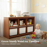 Large Capacity kids' Toy Storage Cubby Child-Friendly Design Cubby Bookcase with Bins Sturdy Construction Playroom Shelf Long-Lasting for Toddlers, Families, Parents, Nursery, Bedroom, Living Room