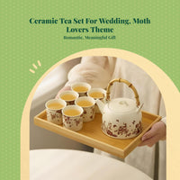 Ceramic Chinese Tea Set, Teapot and Teacups, Wedding Gift