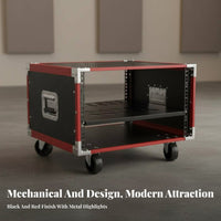 Portable Rackmount Cabinet sturdyDuty Construction Rolling Amplifier Cabinet Reinforced Corners Audio Gear Rack for Turntablists