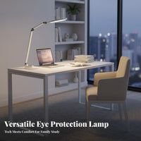 High Color Rendering Standing Reading Lamp Energy Saving Piano Floor Lamp Minimalist Design Dimmable Standing Light Press Control for Students, Children, Home Office, Bedroom, Living Room, Crafting