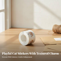 Black Cat Er Roll DIY Decoration Cartoon Cat Sealing Ers Removable Without Residue Cute Kitten Labels for Teenagers, Teens, Laptops
