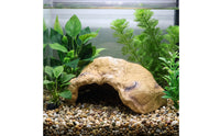 Mineral Retreat with Terrace Resin Reptile Cave Realistic Reptile Hide Cave for Reptiles, Turtles, Aquarium
