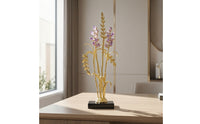 Stalk Ornament with Crystal Accents Branched Sculpture Modern Decor for Office
