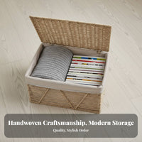 Woven storage container with Lid particleprotective Lidded Woven storage container Handmade for Home, Families