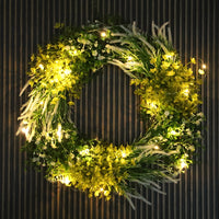 Artificial Green Plant Wreath for Home Decor, Christmas Wreath, Front Door Farmhouse Hanging Decoration, Spring Summer Faux Flower Wreath