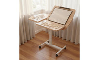 Bedside Rolling Desk Movable Adjustable Reading Stand Space-Saving