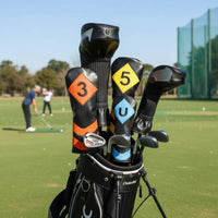 4 Pieces Sport Wood Headcover Set Water Resistant PU Leather Sport Headcover Numbered Course Wood Cover Snug Fit