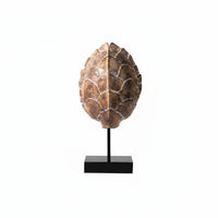 Retro Design Turtle Shell Sculpture Vintage Tortoise Shell Figurine Nature-Inspired Tortoise Miniature Textured Finish for Living Room, Entryway
