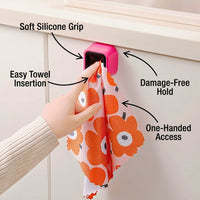 Household Bathroom Towel Hooks and Dish Cloth Holder for Homeowners, Push-in Hand for Hanging and Drying
