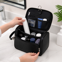 Hanging Toiletry Bag, Waterproof Travel Toiletry Bag with Multiple Compartments, Folding Makeup Bag for Women, Cosmetic Organiser for Hotel Bathrooms