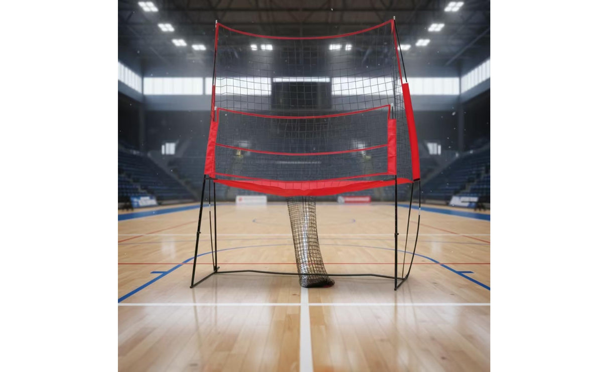 Volleyball Practice Net Freestanding Volleyball Net with Metal Frame Height-Adjustable for Backyard, School